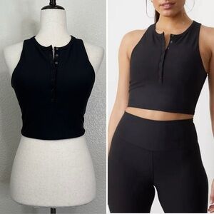 Abercrombie & Fitch YPB SculptLUX Curve Love Plunge Henly Slim Tank, Sz Small